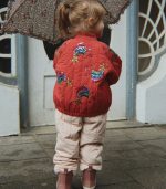 Juno Sequin Rainbow Bomber Jacket, Cardinal - Image 2