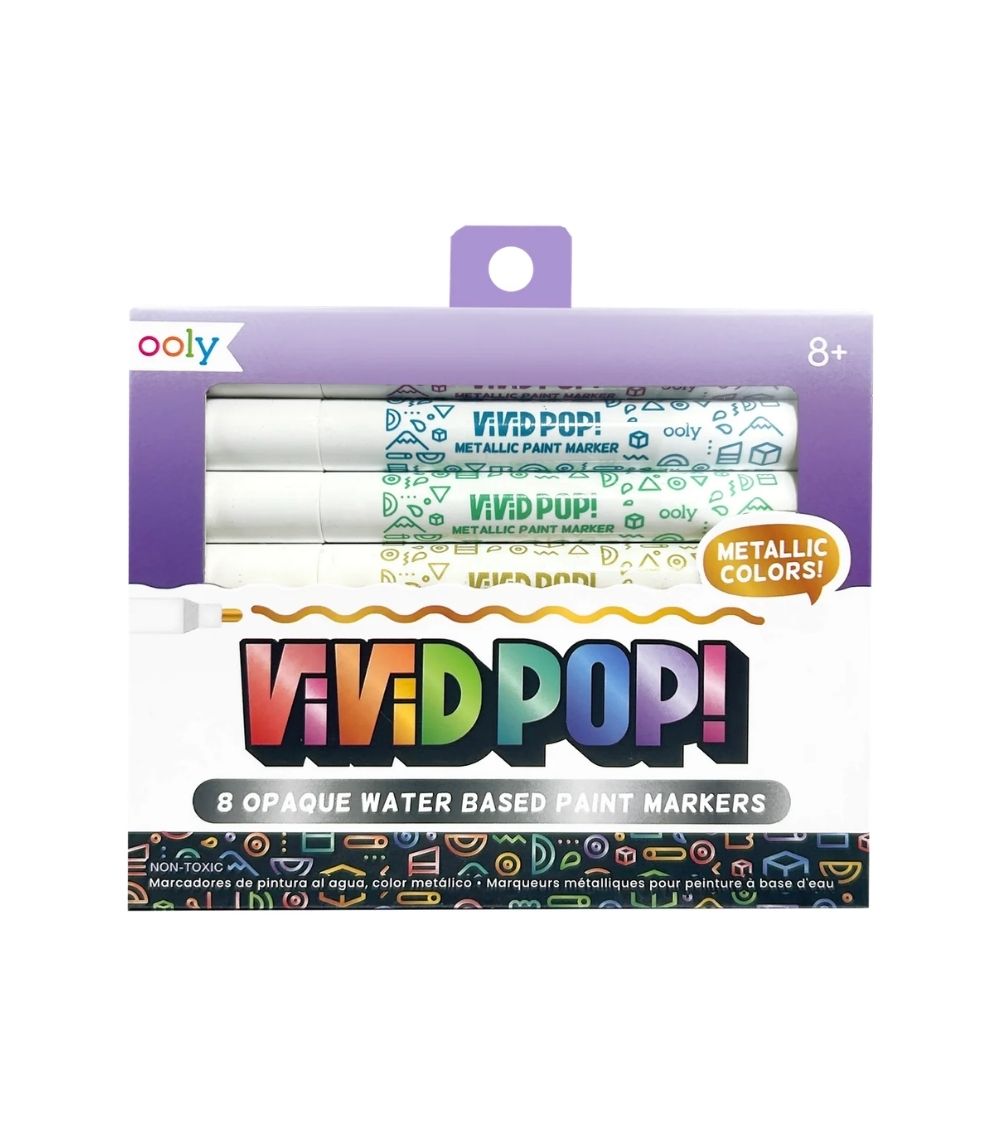 265 Vivid Pop! Water Based Paint Markers - Metallic - Set of 8 - Image 1