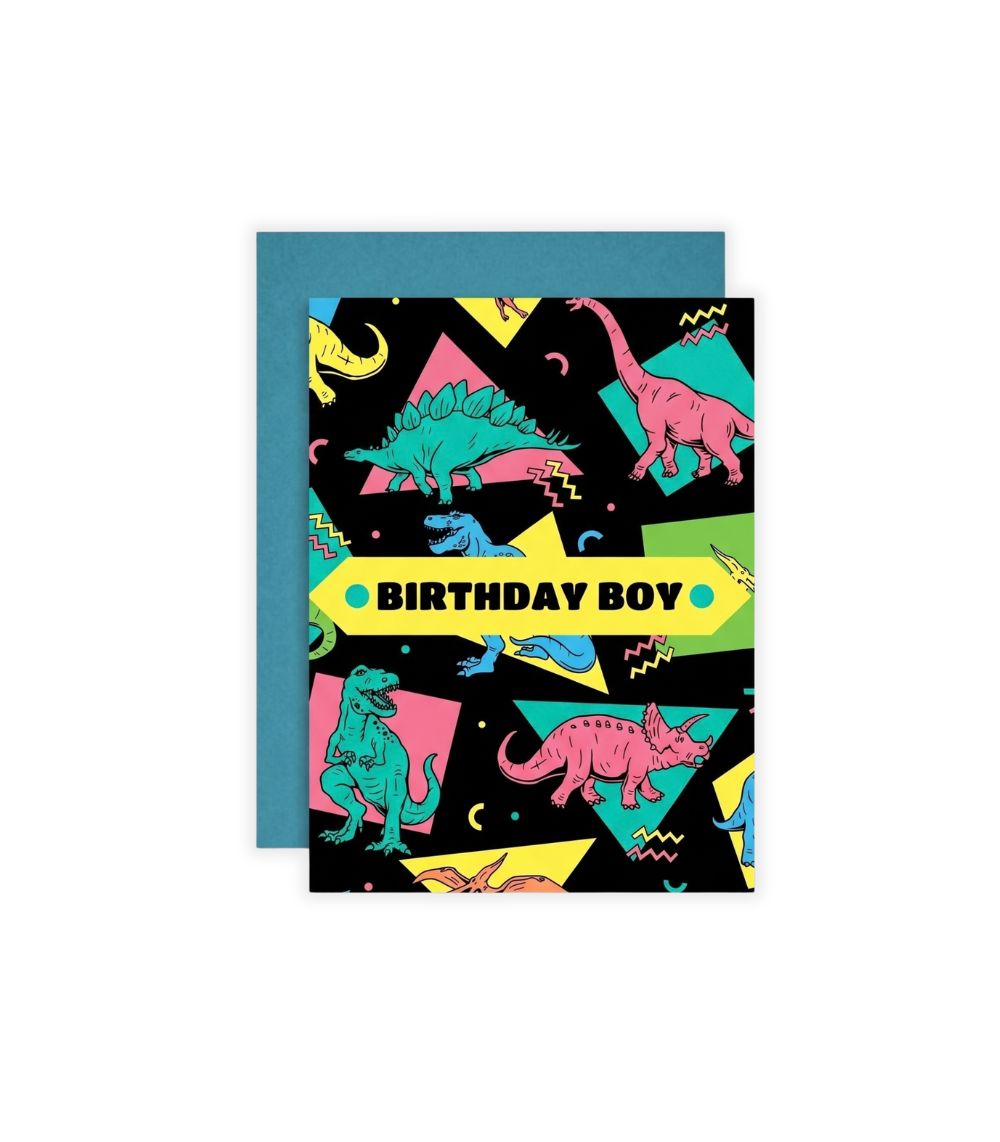 10 Dino Birthday Boy Greeting Card - Image 1