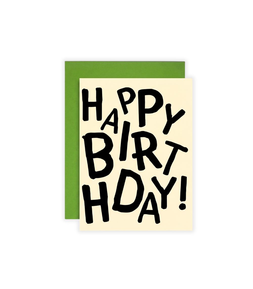 11 Happy Birthday Beige Greeting Card - Image 1