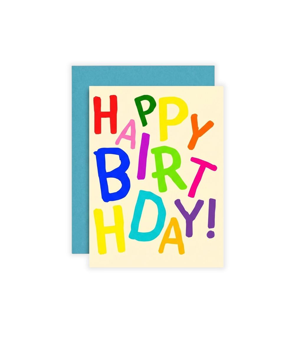 12 Happy Birthday Multicolor Greeting Card - Image 1