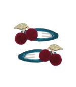 Pom Pom Cherries Hair Clips