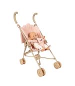 Poppy Doll Stroller Set, Pink Check