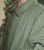 Luc Shirt Jacket, Milk Verte Stripe - Image 4
