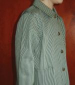 Luc Shirt Jacket, Milk Verte Stripe - Image 2