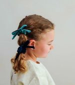 Blackberry Velvet Bow Scrunchies - Image 3