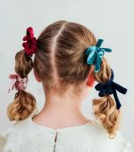 Blackberry Velvet Bow Scrunchies - Image 2