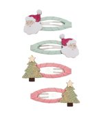 Santa And Christmas Tree Hair Clips