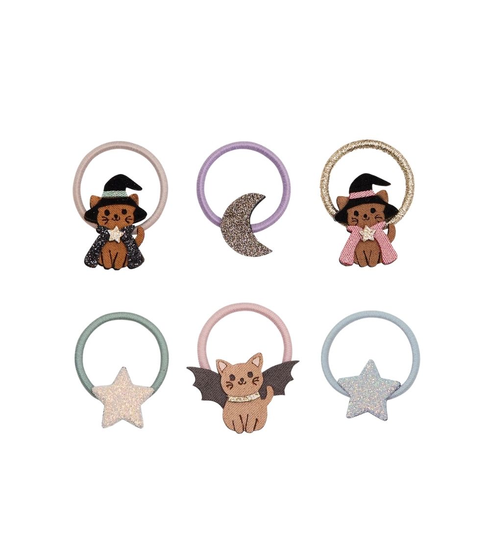 6 Halloween Cat Mini Hair Ties - Image 1