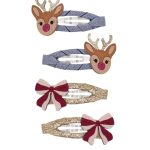 Rudolph and Bow Hair Clips