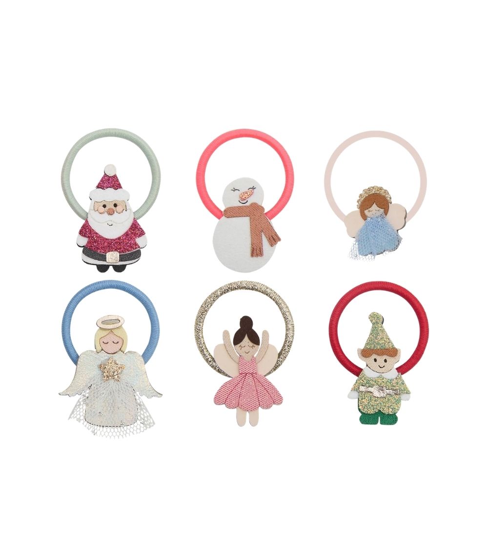 9 Cute Christmas Character Mini Hair Ties - Image 1