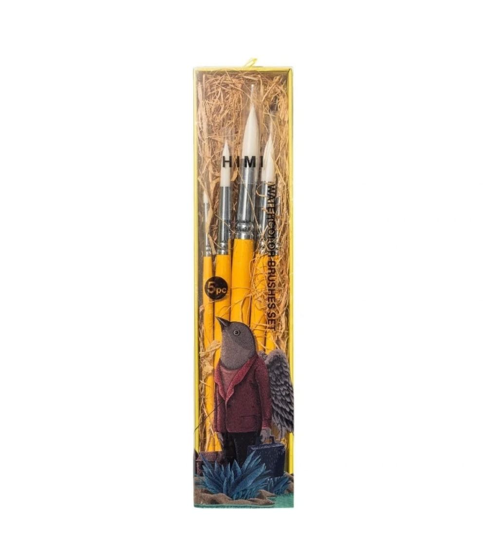 13 Himi Little Bird Painting Brushes 5pcs, Yellow - Image 1