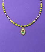 Harvest Sunflower Embroidered Necklace - Image 2