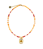 Vintage Honeybee Embroidered Necklace
