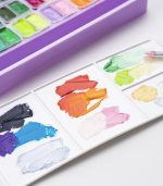 Himi Twin Cup Gouache Set – 36 Colours +3 Brushes – Purple Case - Image 5