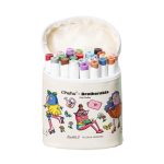 Ohuhu Honolulu B X Brotherakia 24 Colors Dual Tips Alcohol Art Markers, Brush & Fine