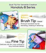 Ohuhu Honolulu B X Brotherakia 24 Colors Dual Tips Alcohol Art Markers, Brush & Fine - Image 7