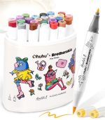 Ohuhu Honolulu B X Brotherakia 24 Colors Dual Tips Alcohol Art Markers, Brush & Fine - Image 3