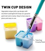 Himi Twin Cup Gouache Set – 112 Colours – Ice Blue Case - Image 4