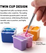 Himi Twin Cup Gouache Set – 112 Colours – Ice Blue Case - Image 5