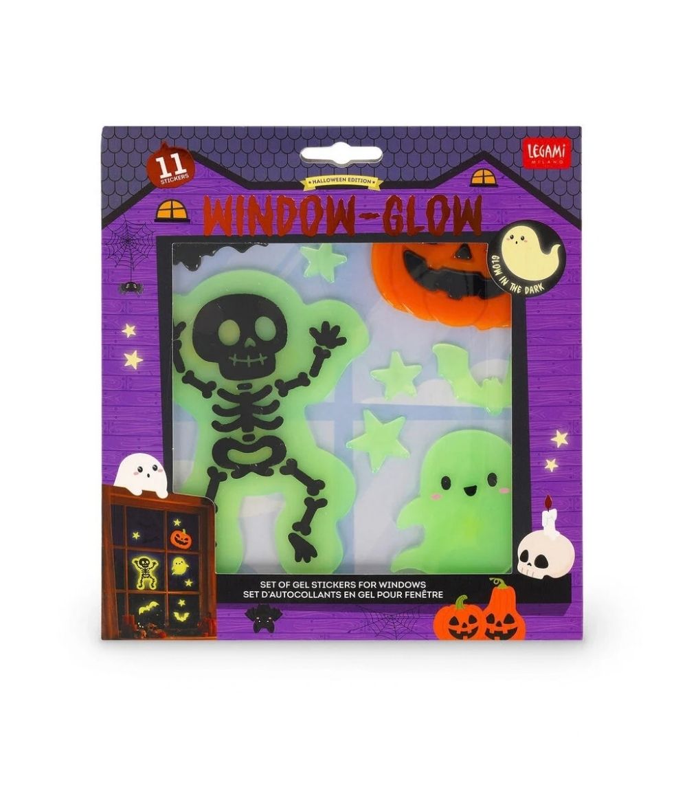 31 Set of Gel Window Stickers - Windo-Glow - Skeleton - Image 1