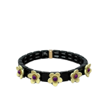 Mamacita 3D Flower Tile Bracelet Black/Butter Yellow