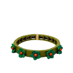 Mamacita 3D Flower Tile Bracelet Olive/Green