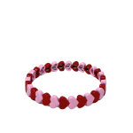Mamacita Heart Tile Bracelet – Mini, Pink/Red