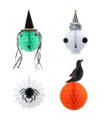 Meri Meri Vintage Halloween Honeycomb Heads (set of 4)