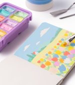 Himi Twin Cup Gouache Set – 12 Soft Pastel Colours – Purple Case - Image 2