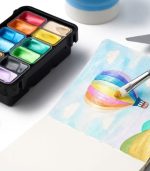 Himi Twin Cup Gouache Set – 12 Very Basic Colours – Ice Blue Case - Image 2