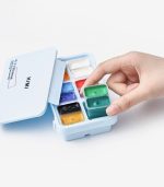 Himi Twin Cup Gouache Set – 12 Very Basic Colours – Ice Blue Case - Image 3