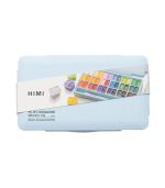 Himi Twin Cup Gouache Set – 36 Colours +3 Brushes – Ice Blue Case - Image 6