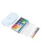 Himi Twin Cup Gouache Set – 36 Colours +3 Brushes – Ice Blue Case - Image 5