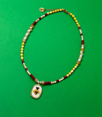 Vintage Honeybee Embroidered Necklace - Image 2